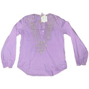 NWT‎ Matta Boho Embroidered 100% Cotton Lightweight Blouse, Women's Size XS